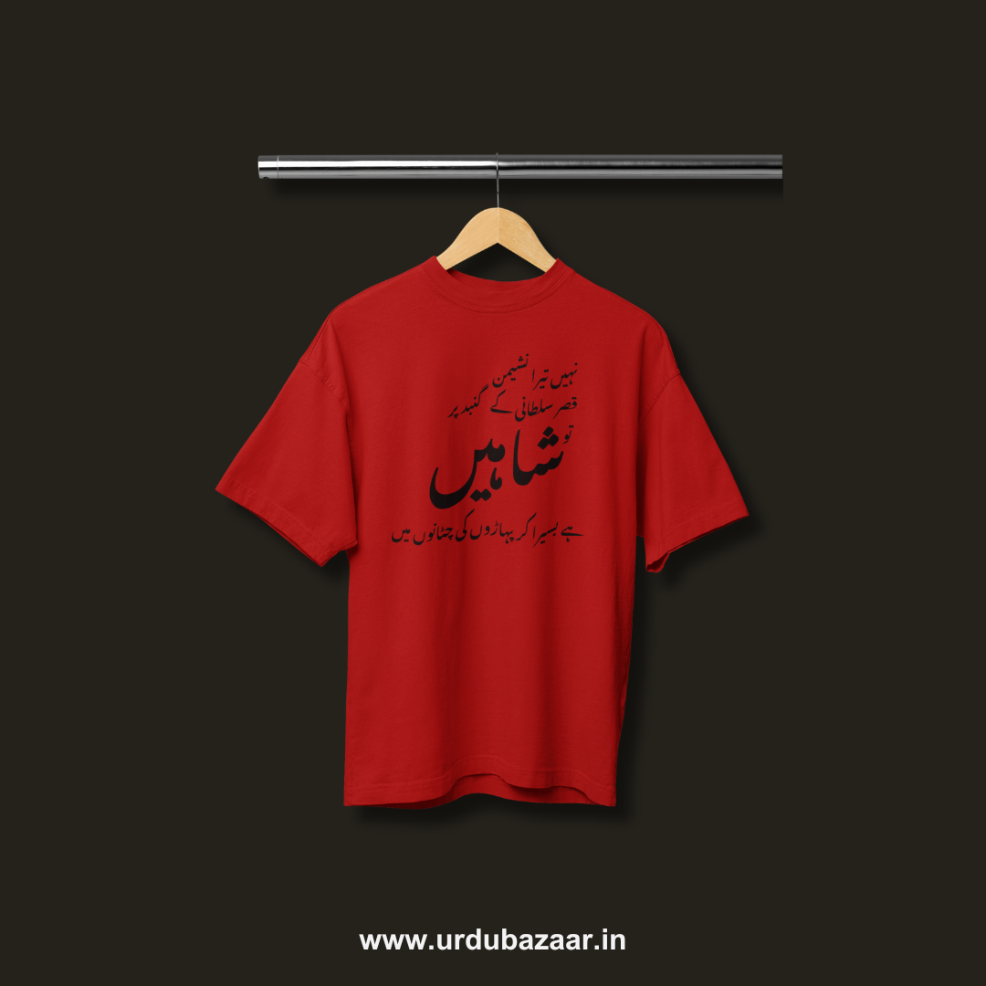 Tu Shaheen Hai - Allama Iqbal Oversized Tshirt